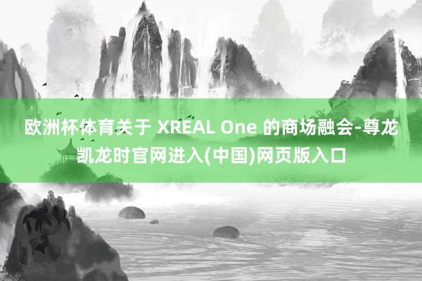 欧洲杯体育关于 XREAL One 的商场融会-尊龙凯龙时官网进入(中国)网页版入口